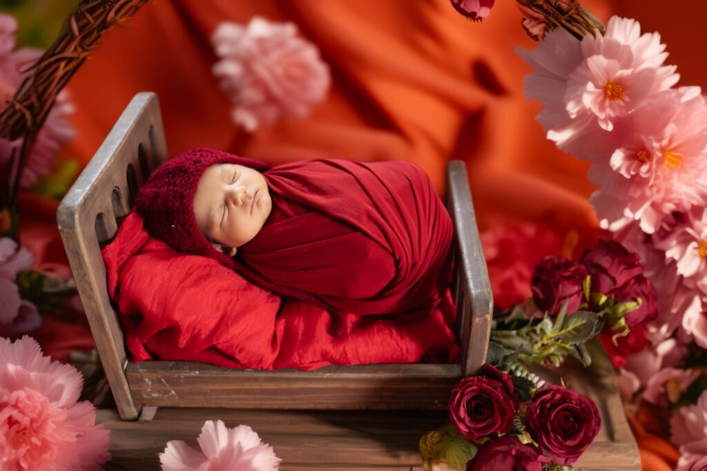 Professional newborn photography showcasing safe posing techniques by Forever with Camotions.
